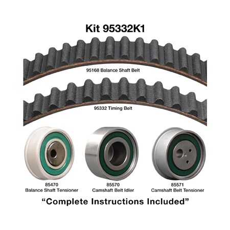 Dayco 04-07 Mitsubishi 2.4L Timing Belt Kit, 95332K1 95332K1